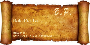 Bak Polla névjegykártya